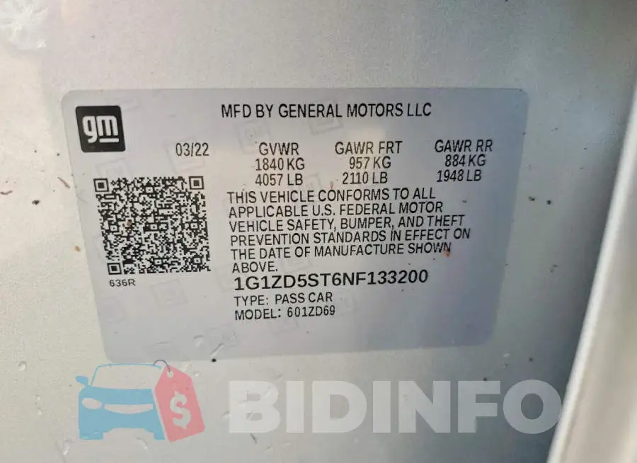 1G1ZD5ST6NF133200 Photo# 13