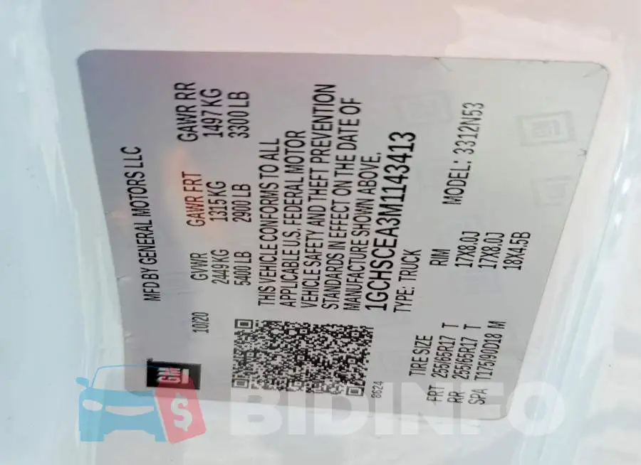 1GCHSCEA3M1143413 Photo# 12