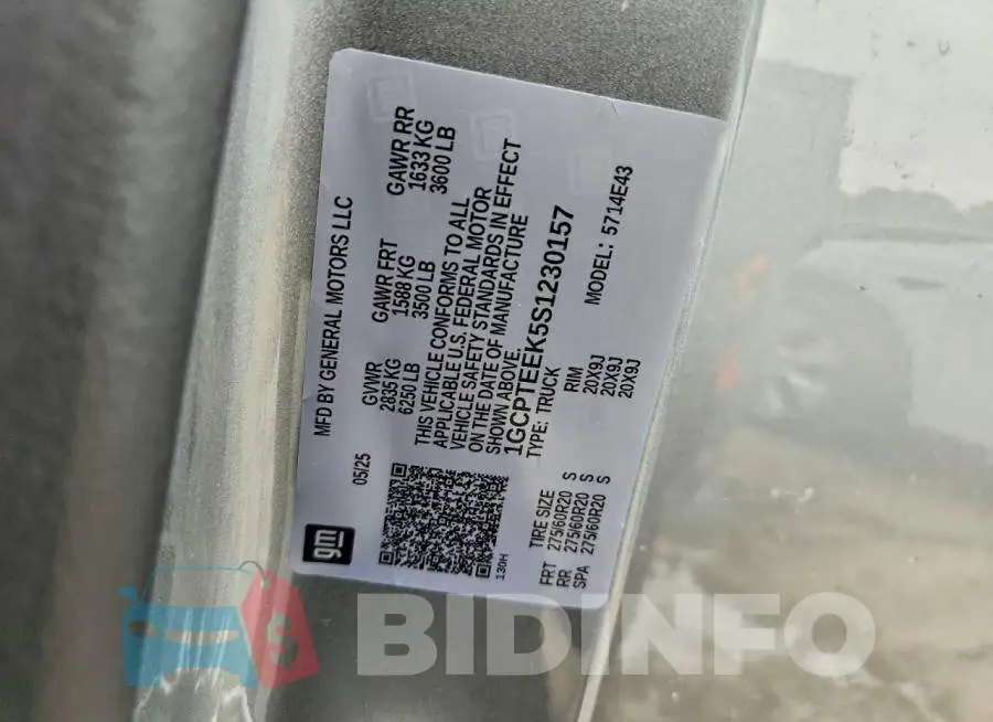 1GCPTEEK5S1230157 Photo# 12
