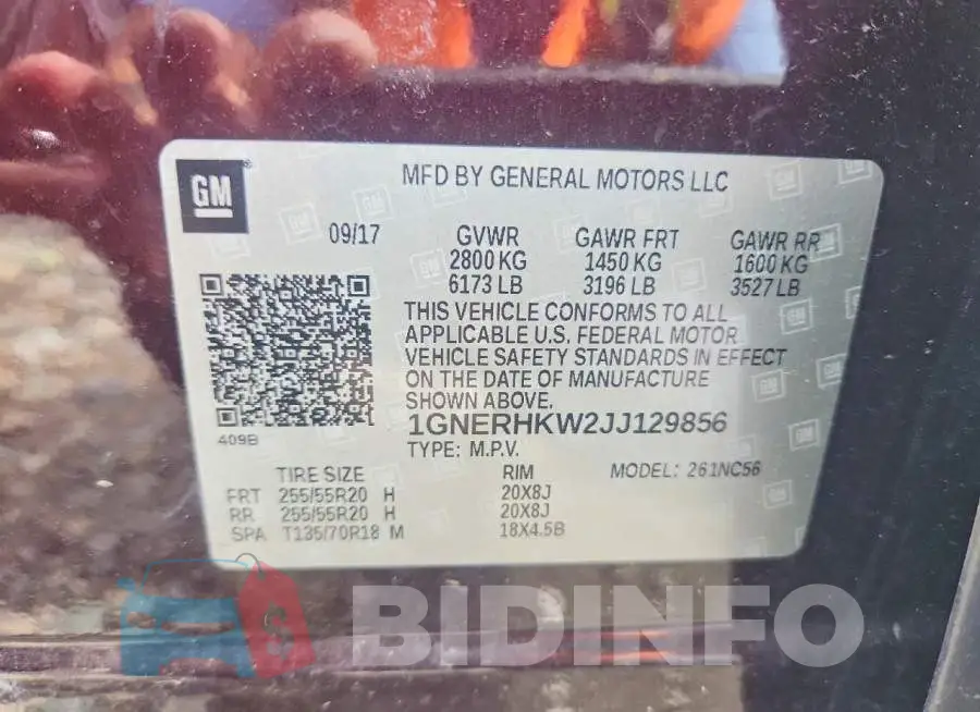 1GNERHKW2JJ129856 Photo# 12