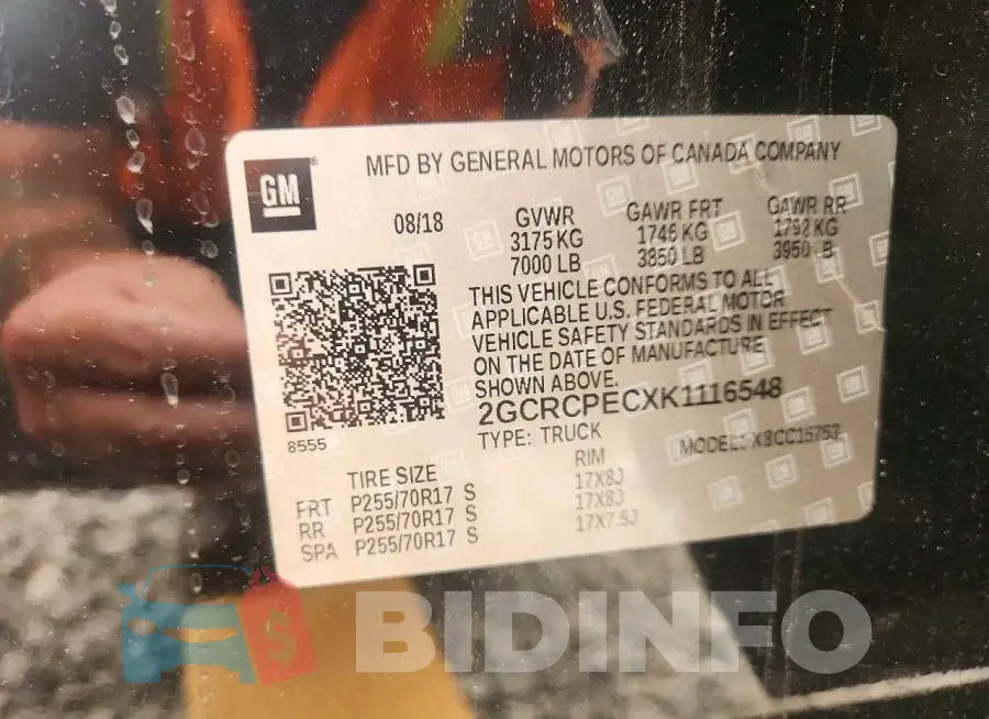 2GCRCPECXK1116548 Photo# 12