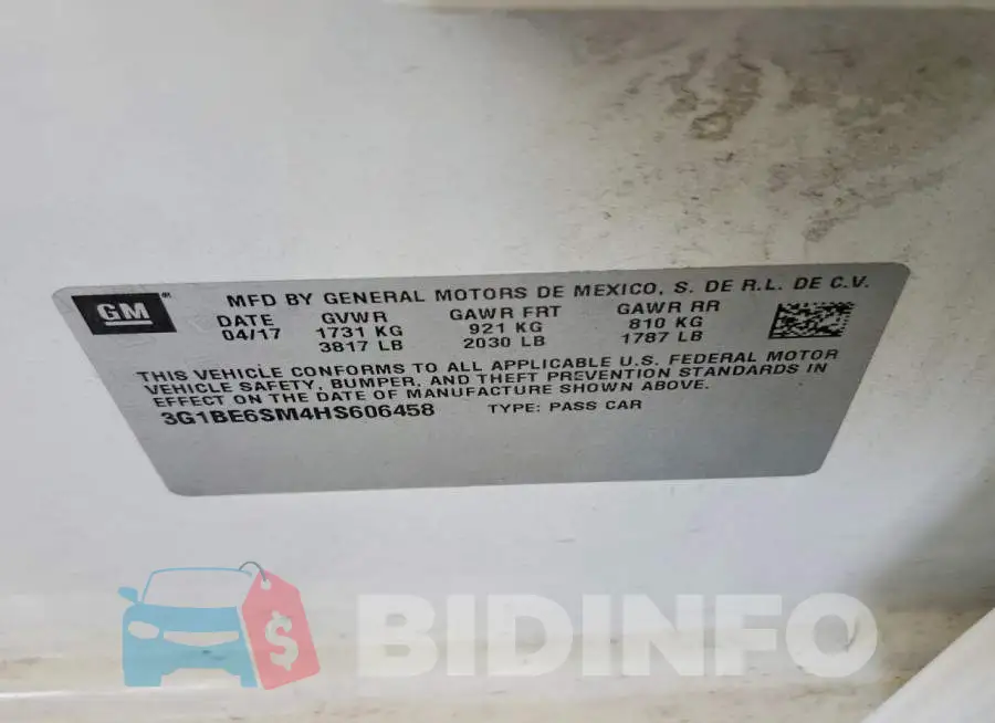 3G1BE6SM4HS606458 Photo# 12