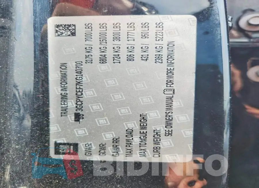 3GCPYCEF7KG140700 Photo# 12