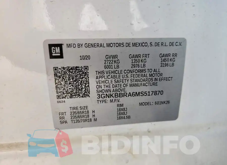 3GNKBBRA6MS517870 Photo# 14
