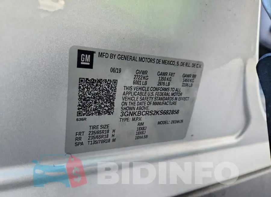 3GNKBCRS2KS682858 Photo# 13