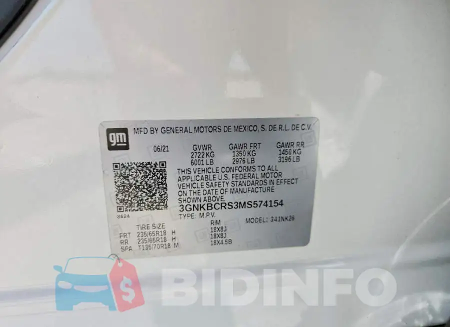 3GNKBCRS3MS574154 Photo# 13