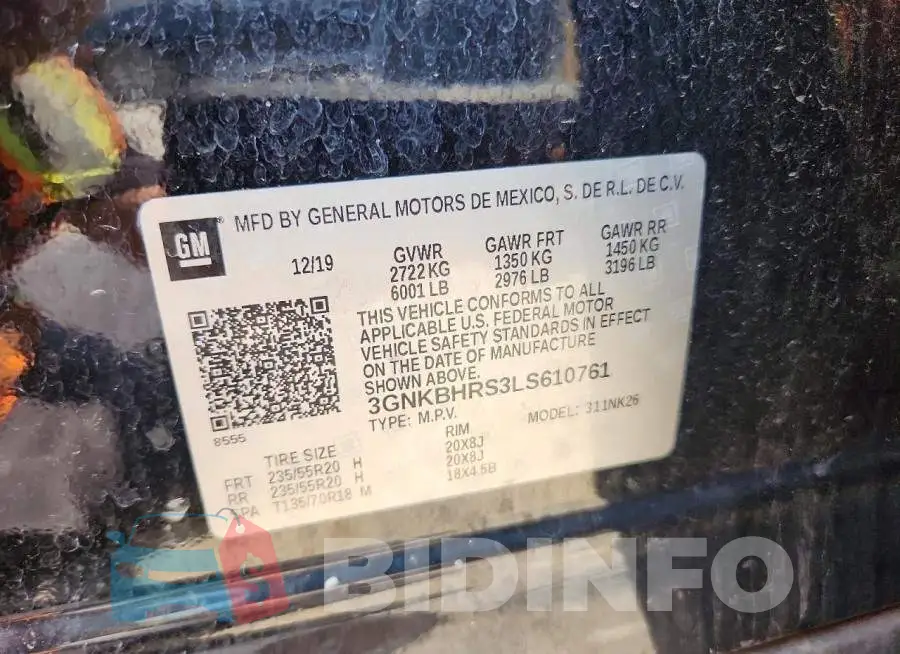 3GNKBHRS3LS610761 Photo# 13