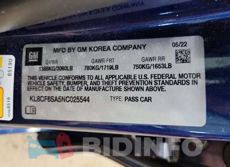 KL8CF6SA5NC025544 Photo# 12