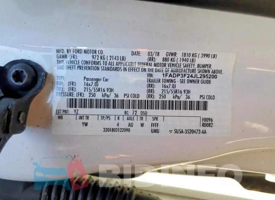 1FADP3F24JL295200 Photo# 12