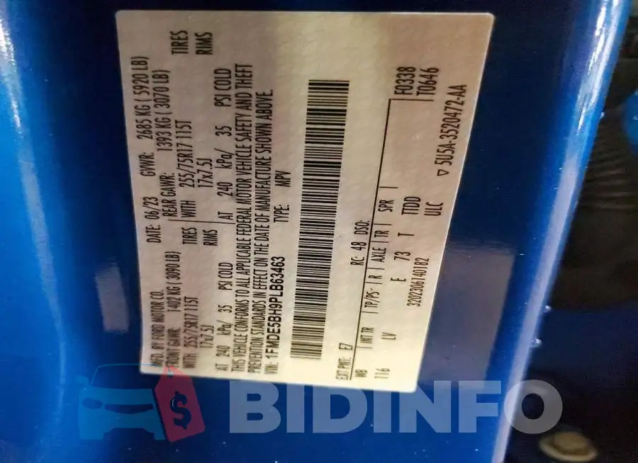 1FMDE5BH9PLB63463 Photo# 13