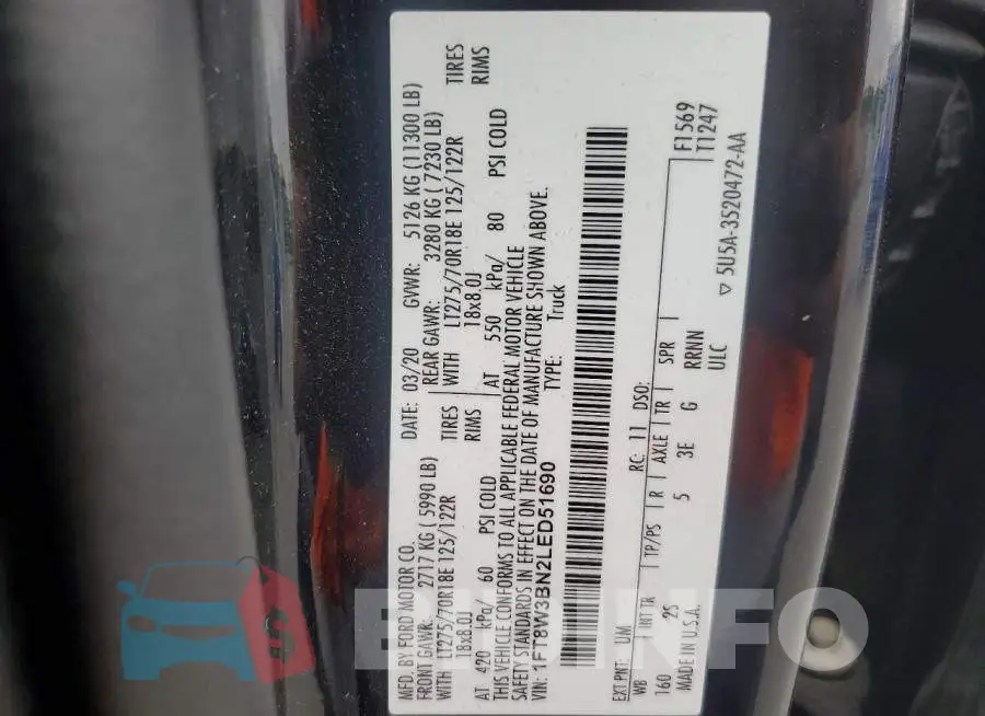 1FT8W3BN2LED51690 Photo# 12