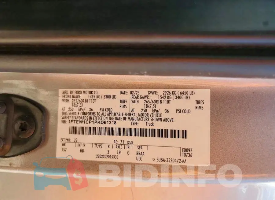 1FTEW1CP1PKD61318 Photo# 12