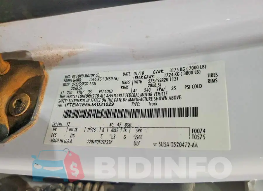 1FTEW1E55JKD31029 Photo# 12