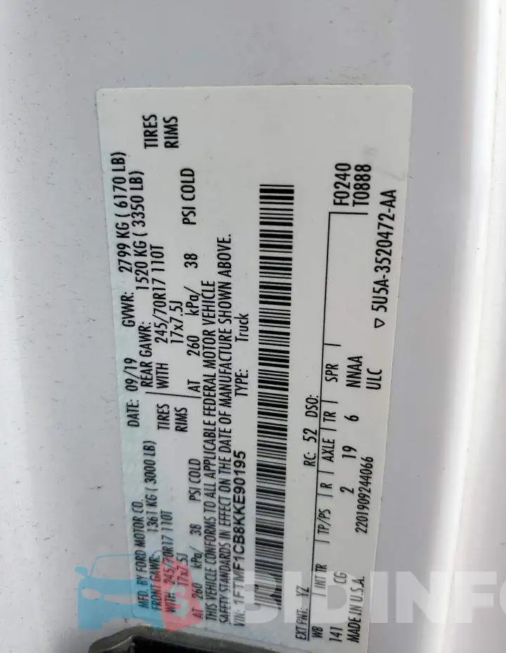 1FTMF1CB8KKE90195 Photo# 13