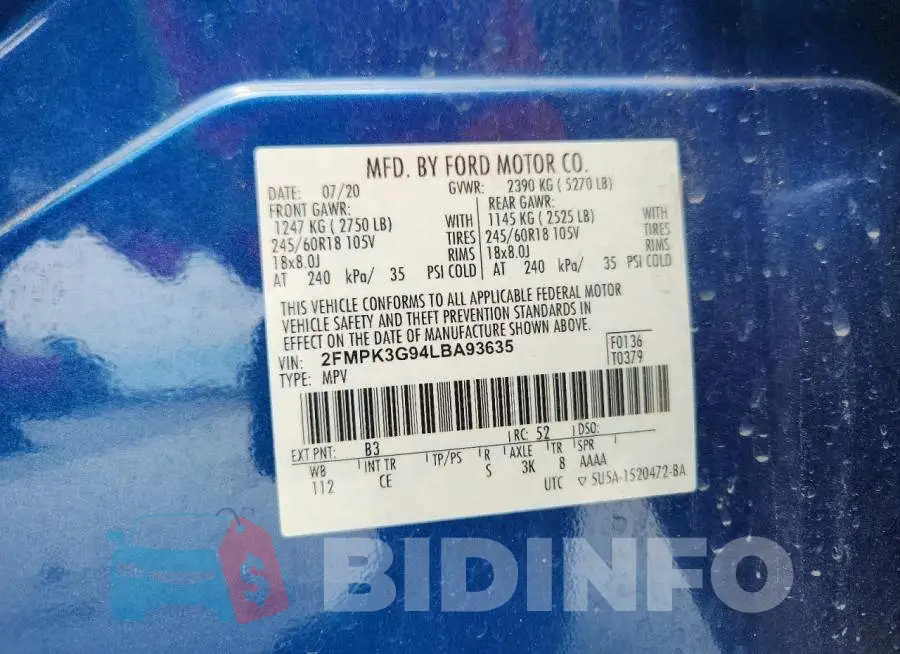 2FMPK3G94LBA93635 Photo# 13