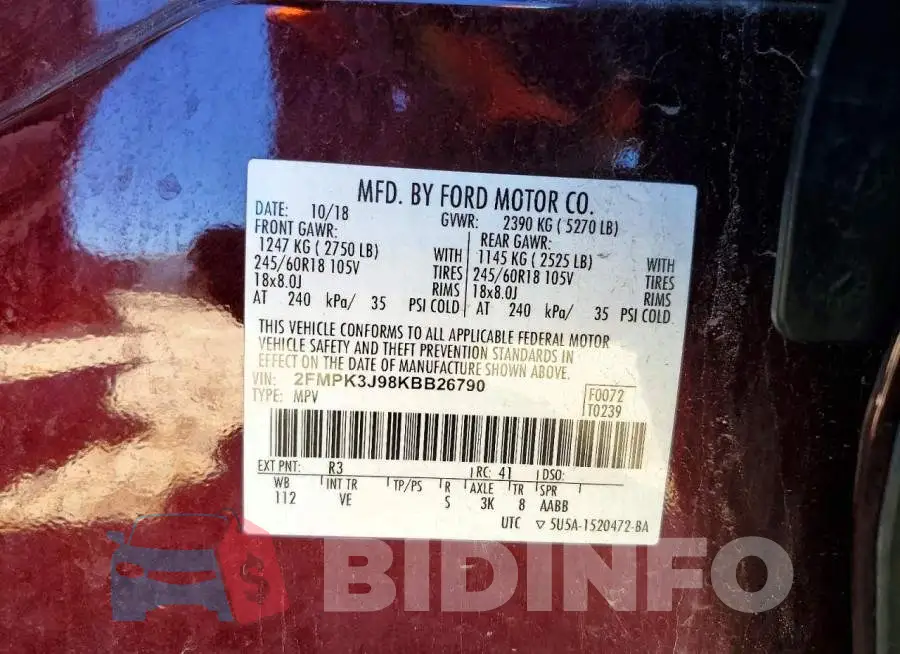 2FMPK3J98KBB26790 Photo# 13