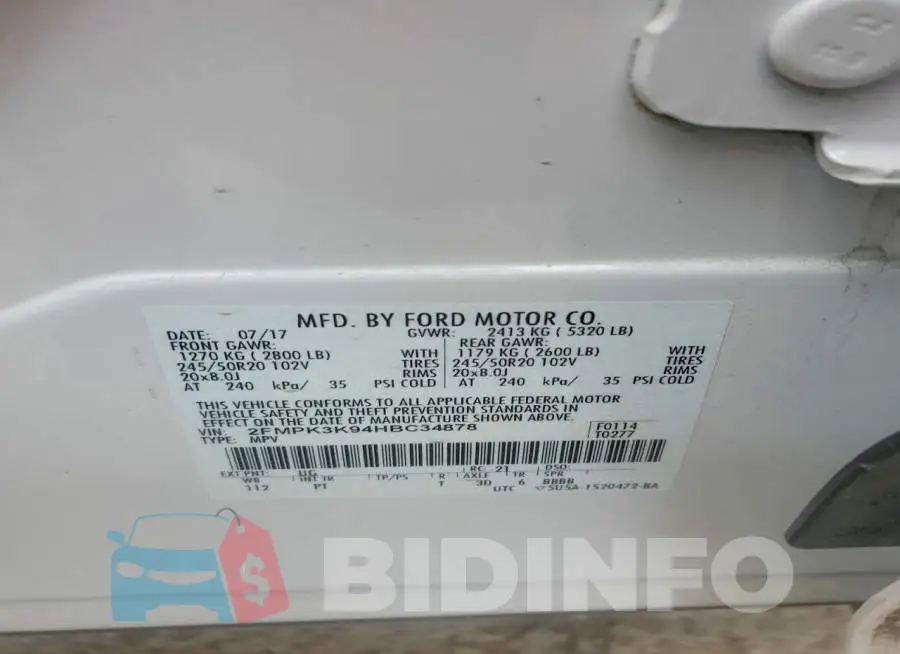 2FMPK3K94HBC34878 Photo# 12