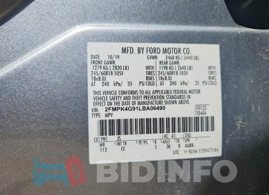 2FMPK4G91LBA06490 Photo# 12