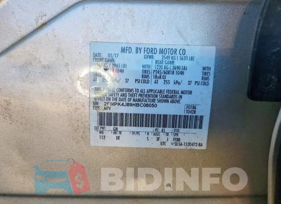 2FMPK4J89HBC08050 Photo# 13