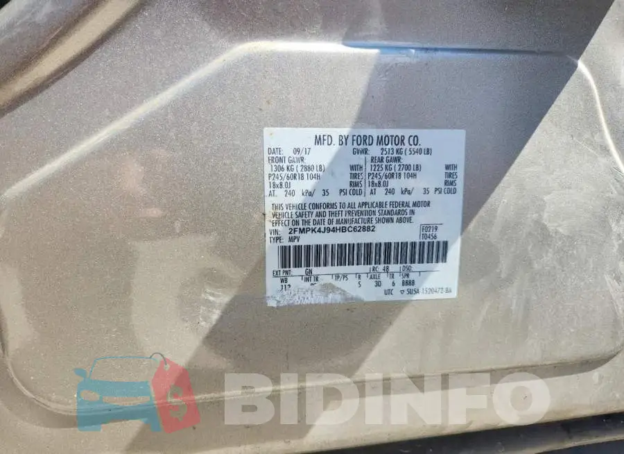 2FMPK4J94HBC62882 Photo# 13