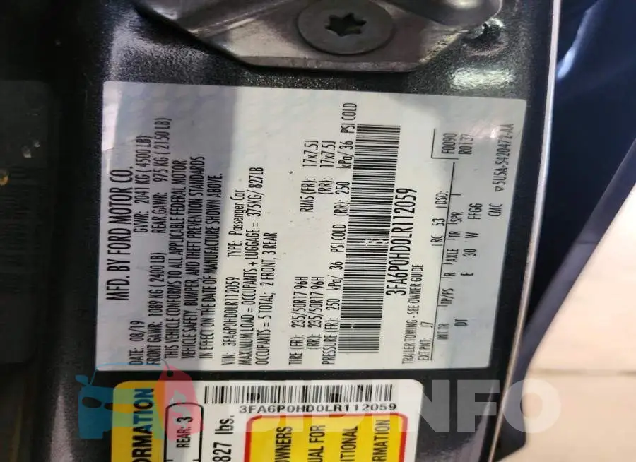 3FA6P0HD0LR112059 Photo# 12