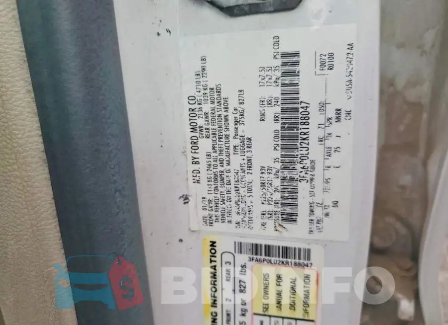 3FA6P0LU2KR188047 Photo# 12