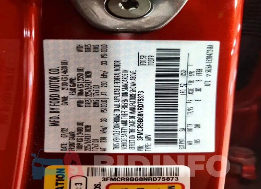 3FMCR9B68NRD75873 Photo# 13