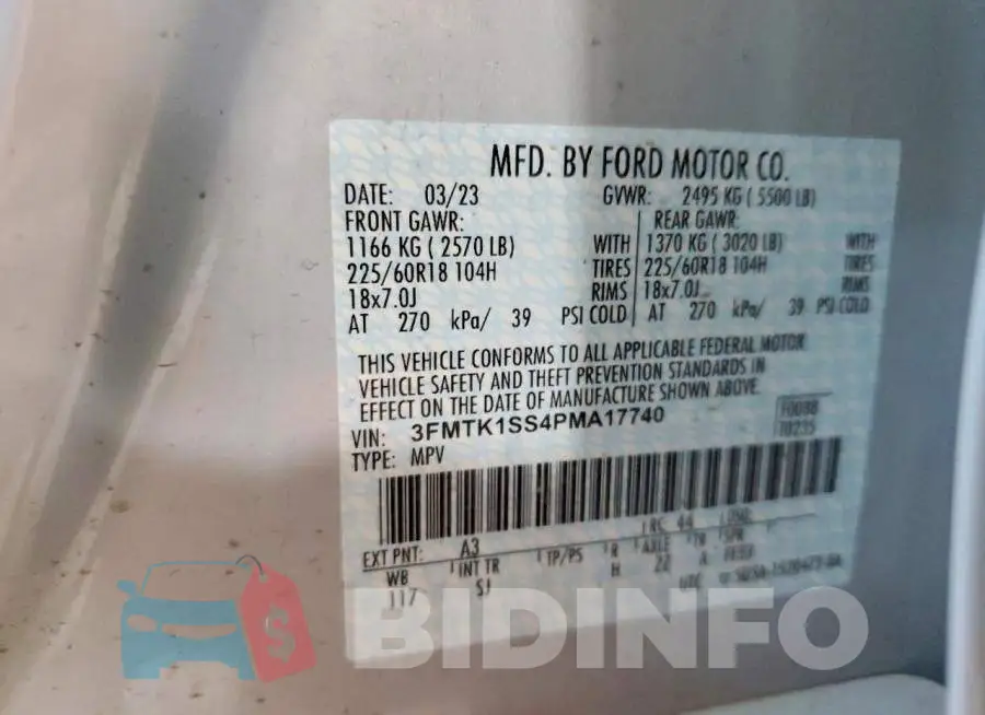 3FMTK1SS4PMA17740 Photo# 14