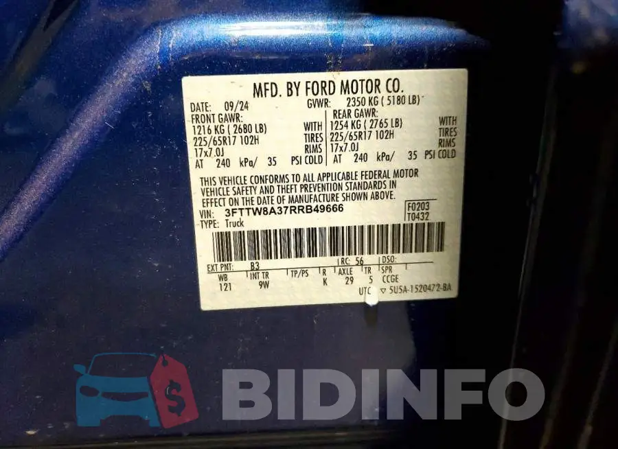 3FTTW8A37RRB49666 Photo# 12