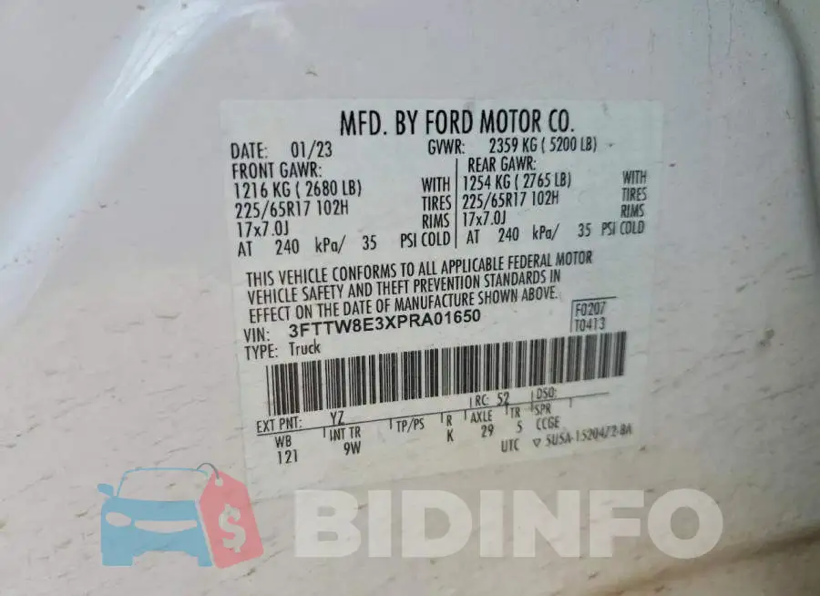 3FTTW8E3XPRA01650 Photo# 12