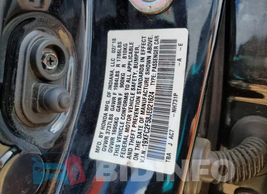19XFC2F58JE021624 Photo# 12