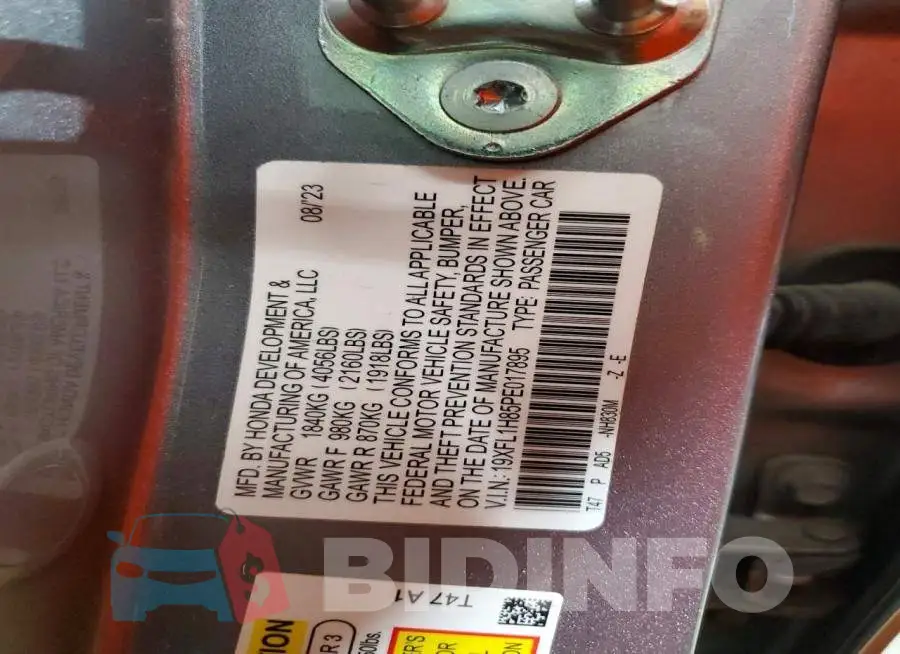 19XFL1H85PE017895 Photo# 13