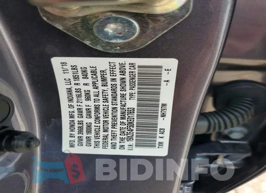 19XZE4F50KE017653 Photo# 12