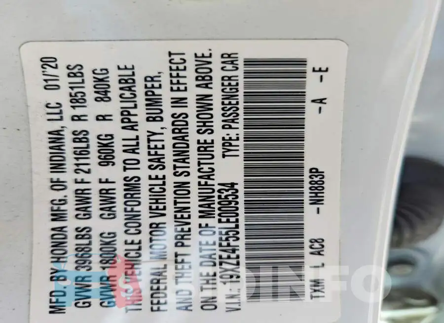 19XZE4F55LE009534 Photo# 12