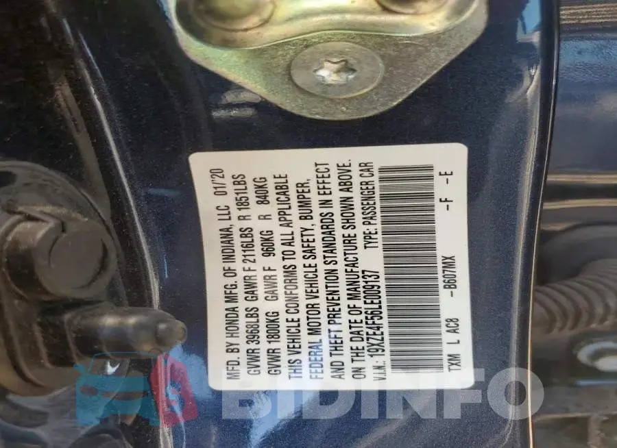 19XZE4F56LE009137 Photo# 12