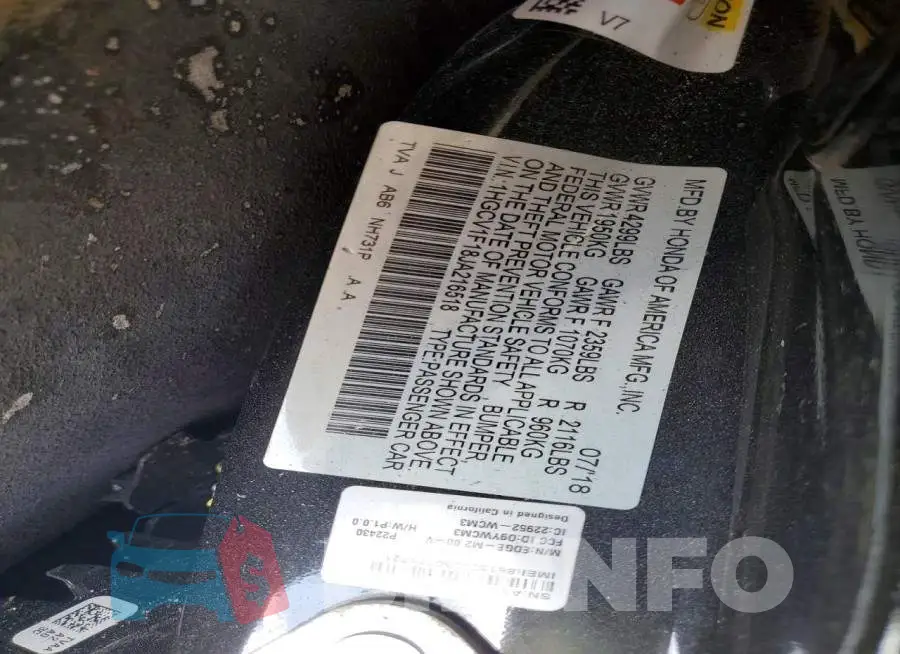 1HGCV1F18JA216518 Photo# 12