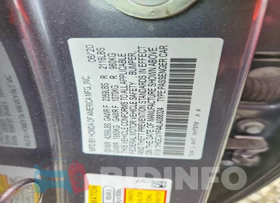 1HGCV1F44LA088324 Photo# 13
