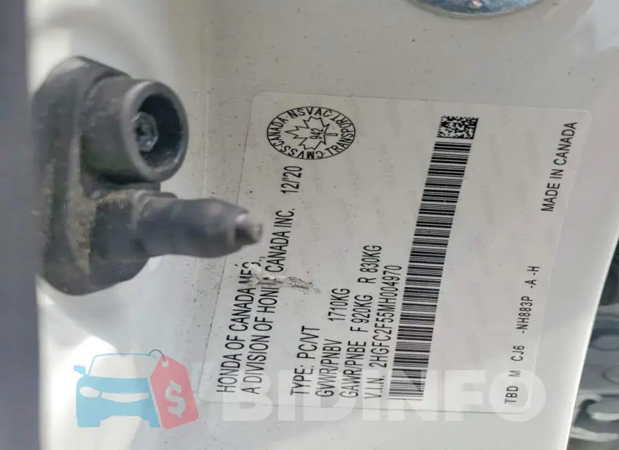 2HGFC2F55MH004970 Photo# 12