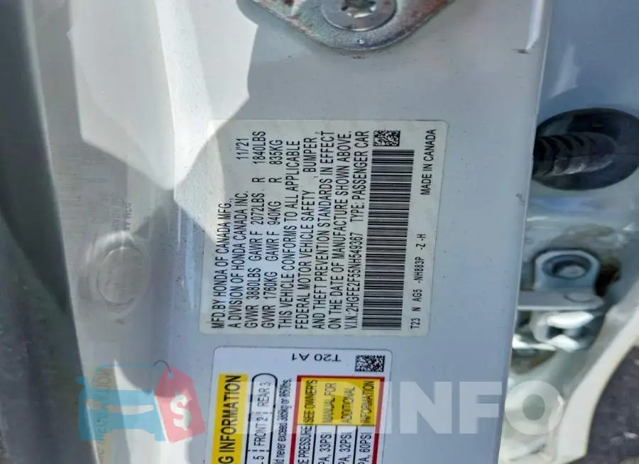 2HGFE2F55NH549367 Photo# 12