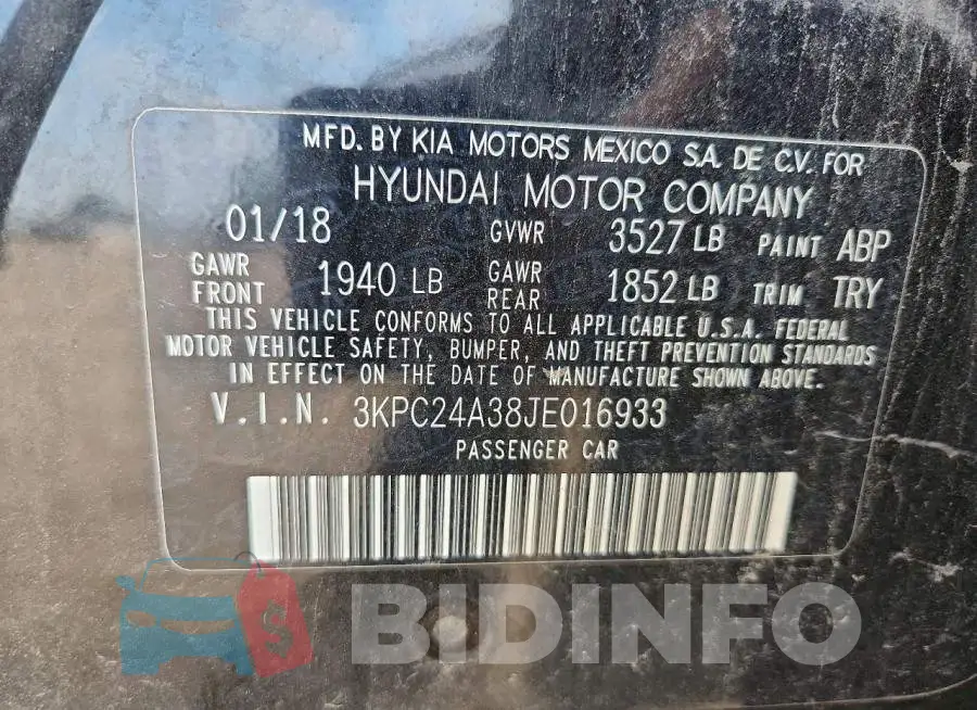 3KPC24A38JE016933 Photo# 12
