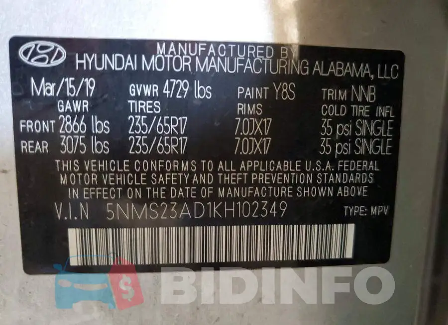 5NMS23AD1KH102349 Photo# 12