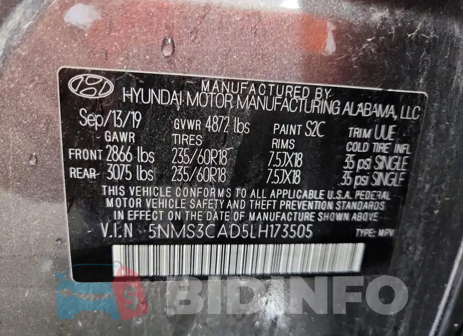 5NMS3CAD5LH173505 Photo# 12