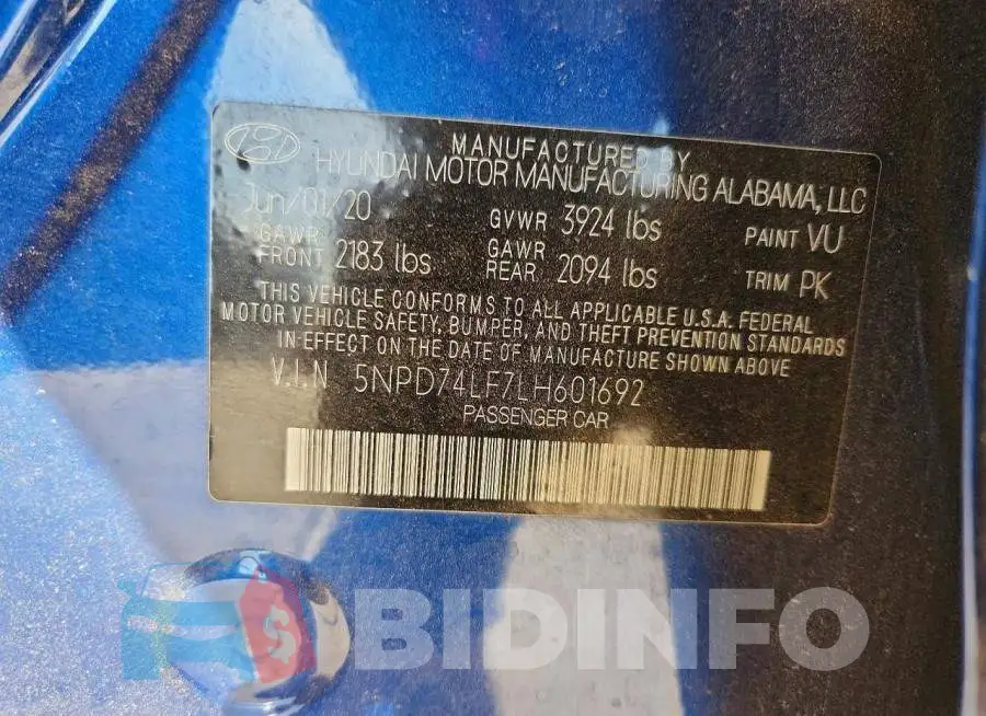 5NPD74LF7LH601692 Photo# 12