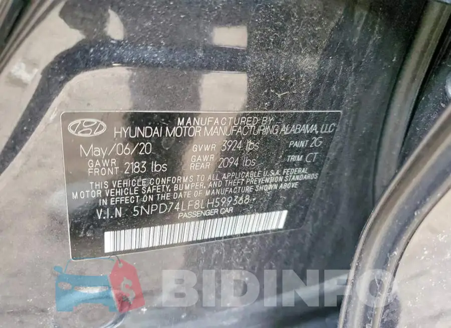 5NPD74LF8LH599368 Photo# 12