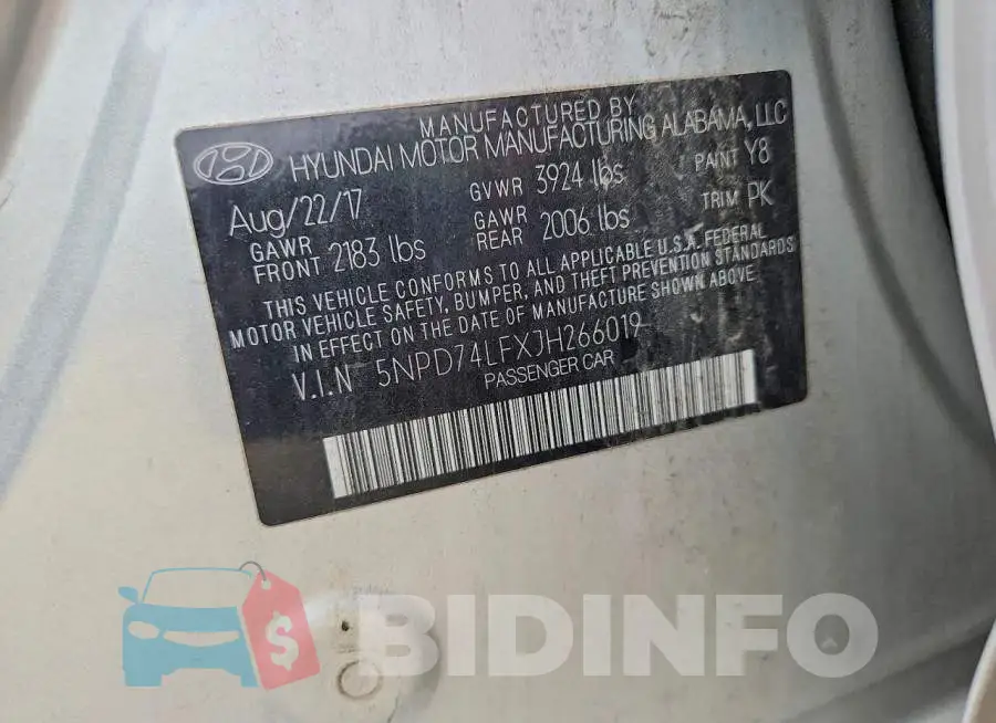 5NPD74LFXJH266019 Photo# 12
