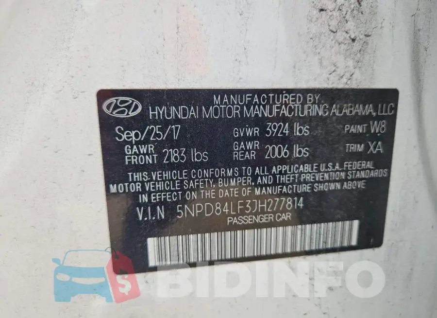 5NPD84LF3JH277814 Photo# 13