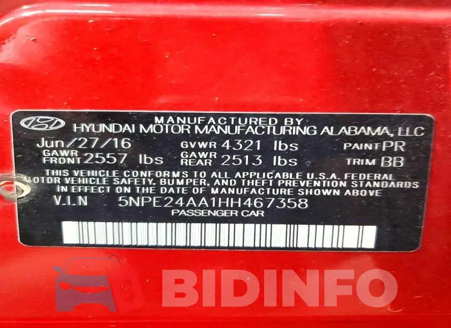 5NPE24AA1HH467358 Photo# 12
