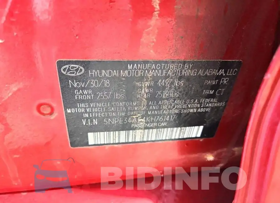 5NPE34AF4KH761417 Photo# 12