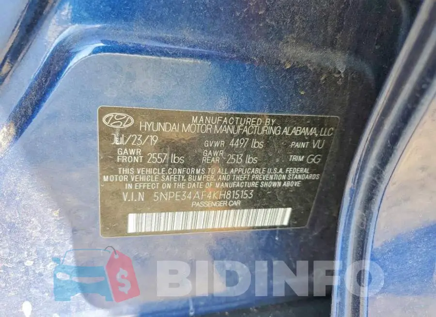 5NPE34AF4KH815153 Photo# 12