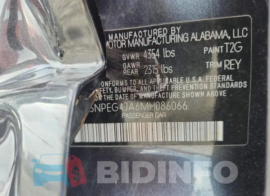 5NPEG4JA6MH086066 Photo# 12
